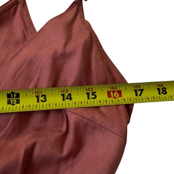 Monteau Pink Rose Linen Blend Jumpsuit Women's Size Small | 32-22-2 - Picture 6 of 7